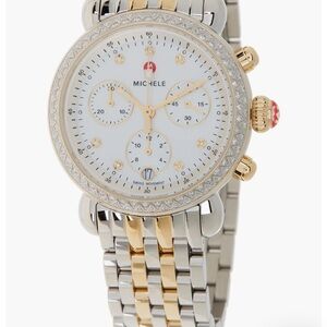 Michele Two-Tone Gold and Silver Women's Watch with diamonds